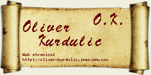 Oliver Kurdulić vizit kartica